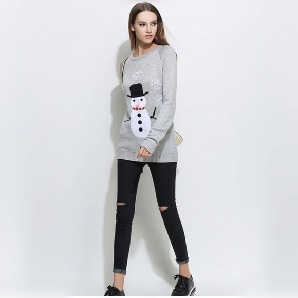 Crew Neck Snowman Sweater - Picture 5 of 8